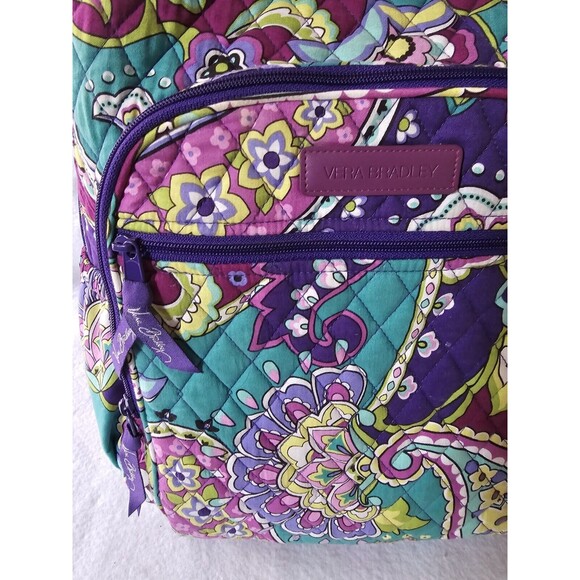 Vera Bradley Backpack 3 Pocket Large Purple, Green main image 10